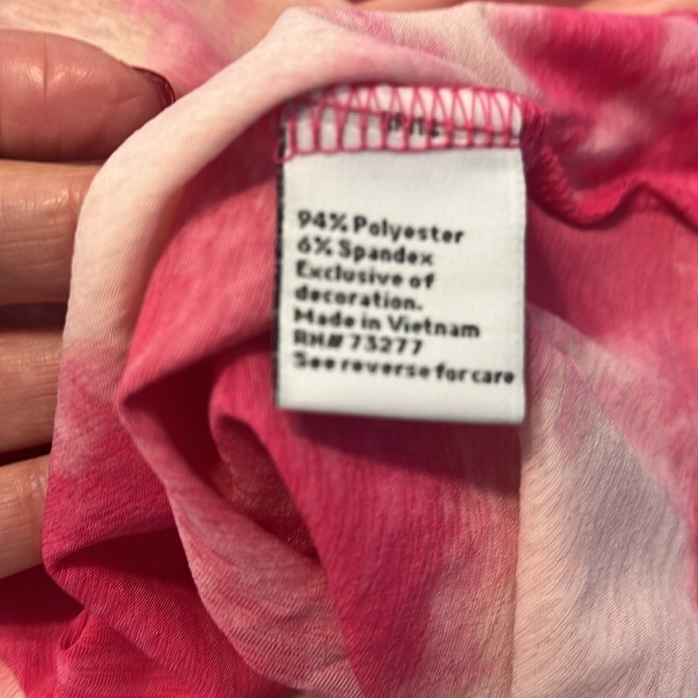 Nine West Tie-Dye Pink Cloudwash Mockneck Long Sleeve Sz S NWT - Picture 9 of 10